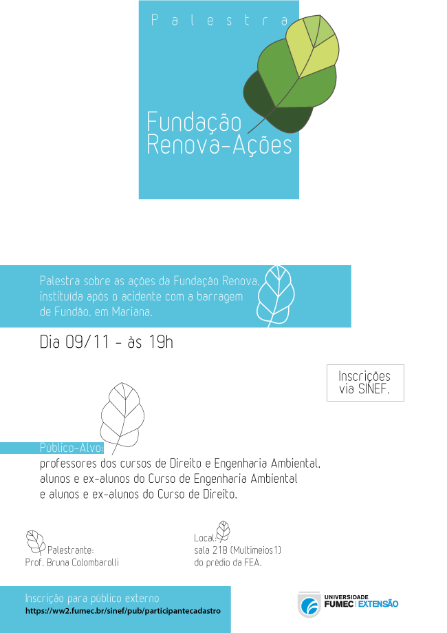 CARTAZ PALESTRA SOBRE RENOVA ACOES MARIANA