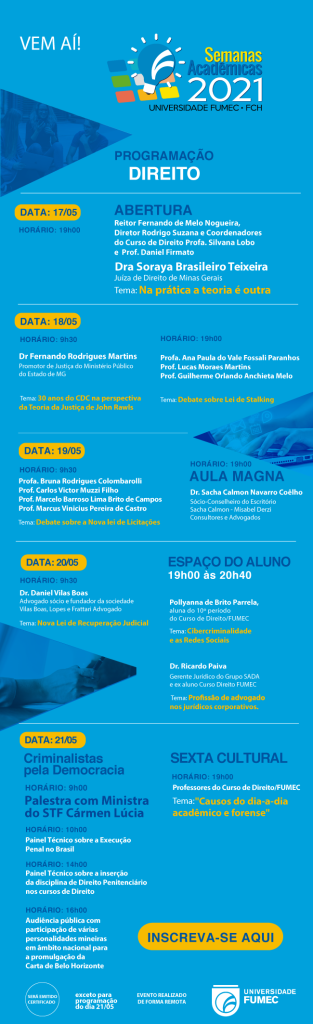 email SEMANA ACADEMICA palestras direito
