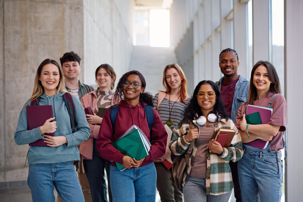 group of happy university students looking at came 2025 06 30 20 43 27 utc